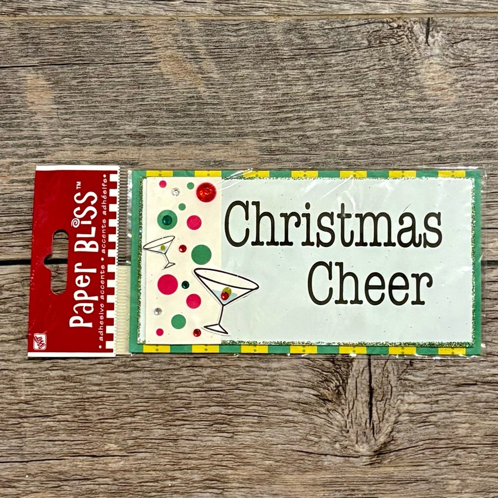 ☘️ 2/$10 Paper Bliss Christmas Cheer Dimensional Scrapbook Sticker Title